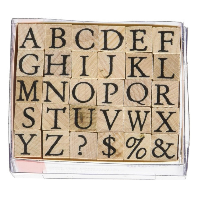 Timbri alfabetici lettere maiuscole e simboli 0,9 x 3 cm - 30