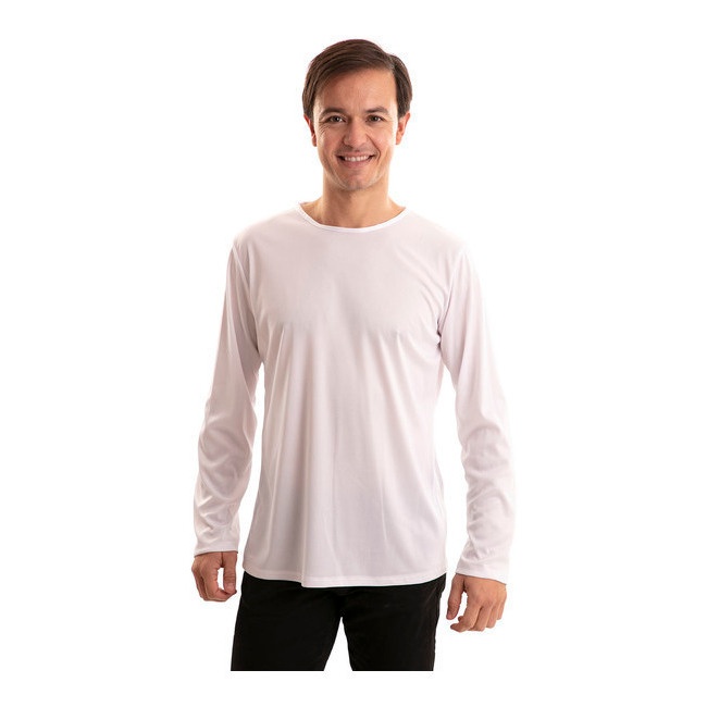 Vista frontal del t-shirt colorata a maniche lunghe da adulto en stock