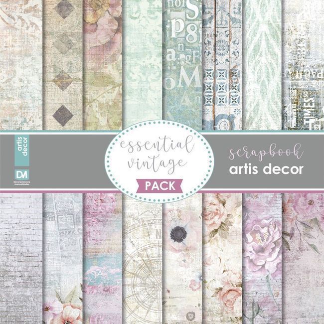 Kit di carte per scrapbooking di Essential Vintage - Artis decor