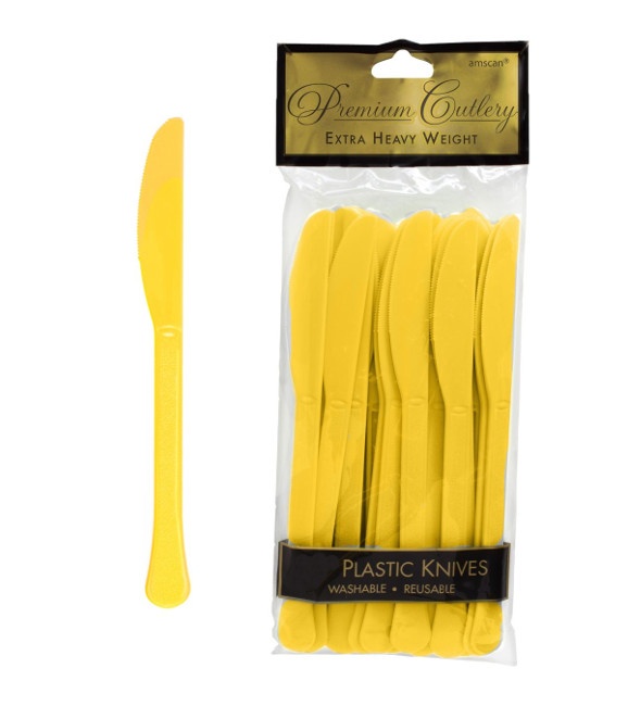 10 COLTELLO PLASTICA GIALLO 17,1 cm 
