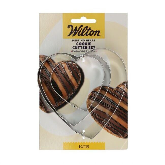 Set di Tagliabiscotti a Forma di Cuore Innestati - Wilton - 3 pezzi