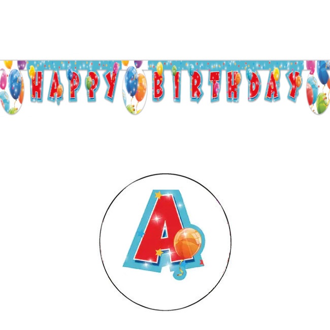 Striscione di buon compleanno con palloncini scintillanti 2 m per