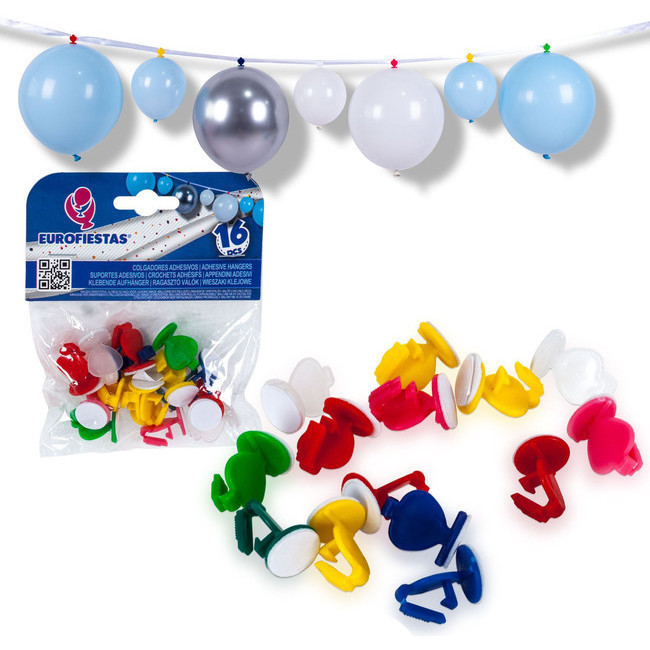 Appendini adesivi per palloncini - 16 pezzi. per 1,50 €