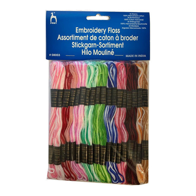 Filo da ricamo Mouliné in colori assortiti 7 m - Pony - 36 matasse per 9,95  €