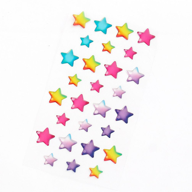 Etichette adesive 3D stelle colorate - 28 unità per 1,50 €