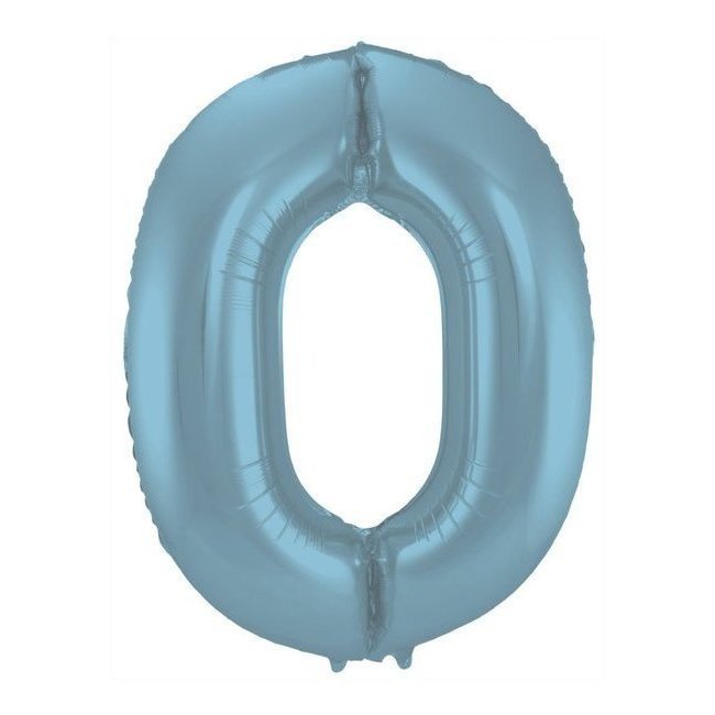 Vista principal del palloncino numero azzurro pastello da 86 cm - Folat en stock