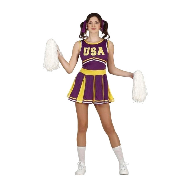Costume da Cheerleader viola bambina