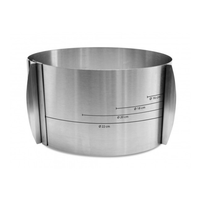 ANELLO STAMPO STAMPINO PER TORTE REGOLABILE IN ACCIAIO INOX 16 - 30 Cm