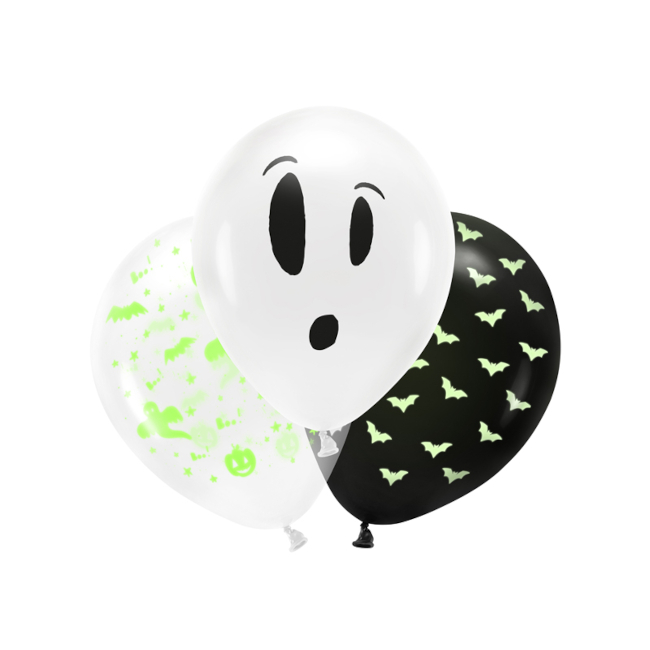 Palloncini in lattice Halloween fluorescenti da 27 cm - PartyDeco - 3 unità  per 2,25 €