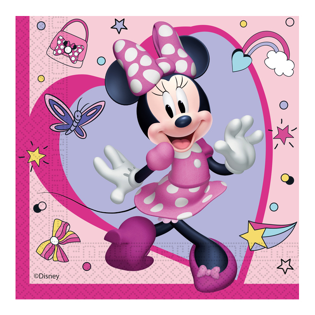 Tovaglioli rosa Minnie e Daisy 16,5 x 16,5 cm - 20 pezzi per 2,50 €
