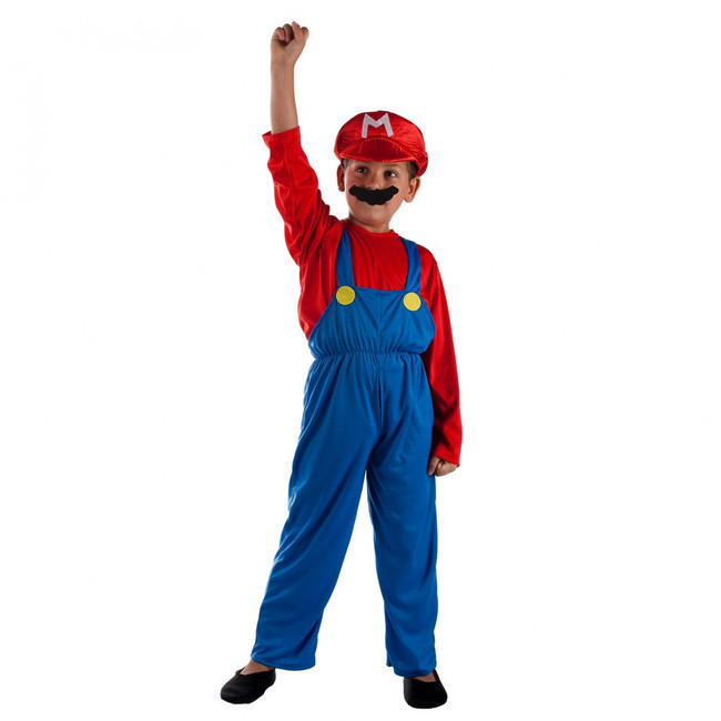 Costume da super idraulico rosso e blu per ragazzi per 21,25 €