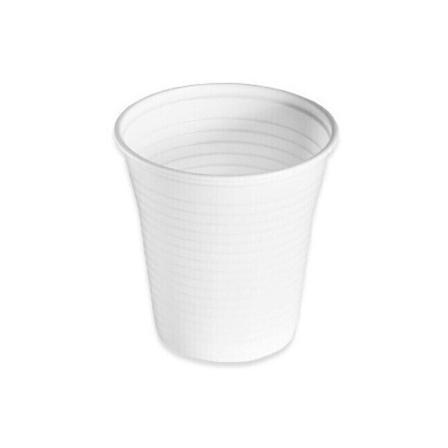 Bicchiere di plastica bianco da 100 ml - 100 pz. per 2,25 €