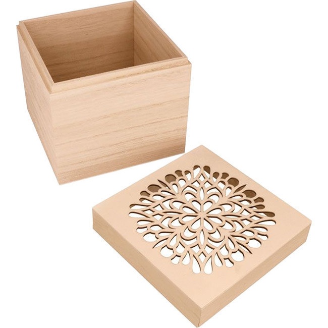 Scatola di legno quadrata per fiori 15 x 15 x 15 cm per 12,25 €