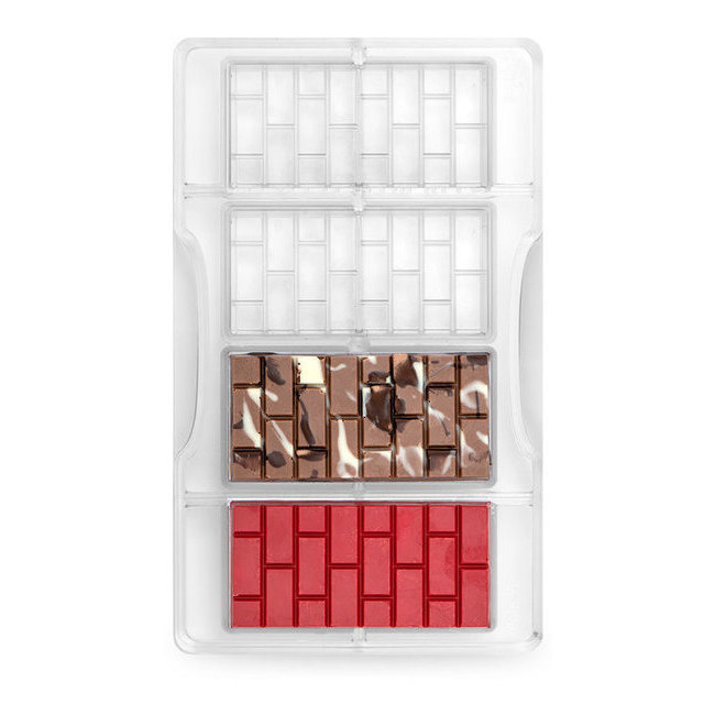 Stampo per barrette di cioccolato effetto mattoni da 20 x 12 cm - Decora -  4 cavità per 12,50 €