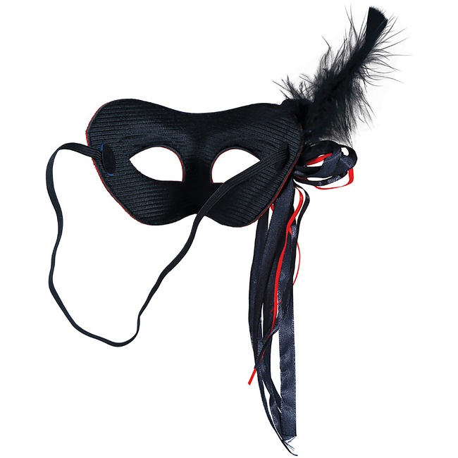maschera con piume nere