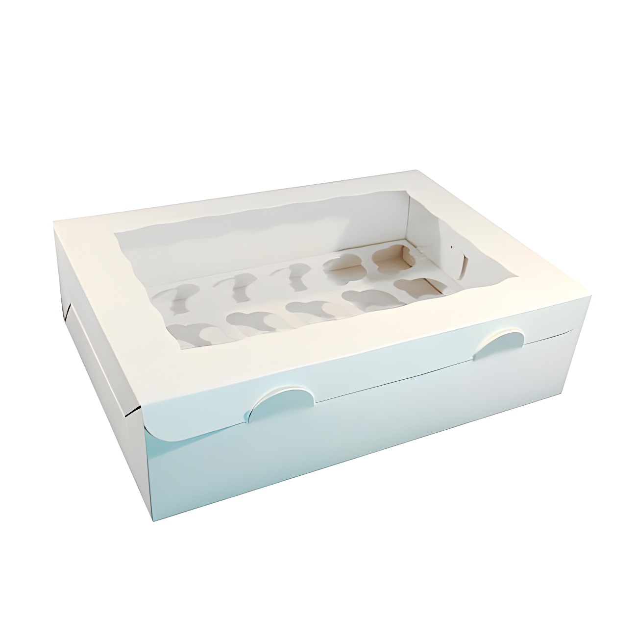 Scatole Per Cupcake Bianche Da 25 Pezzi - Confezione Da 4 Fori Per Muffin, Ideali Per Feste E Pasticceria, Dimensioni 17x17cm