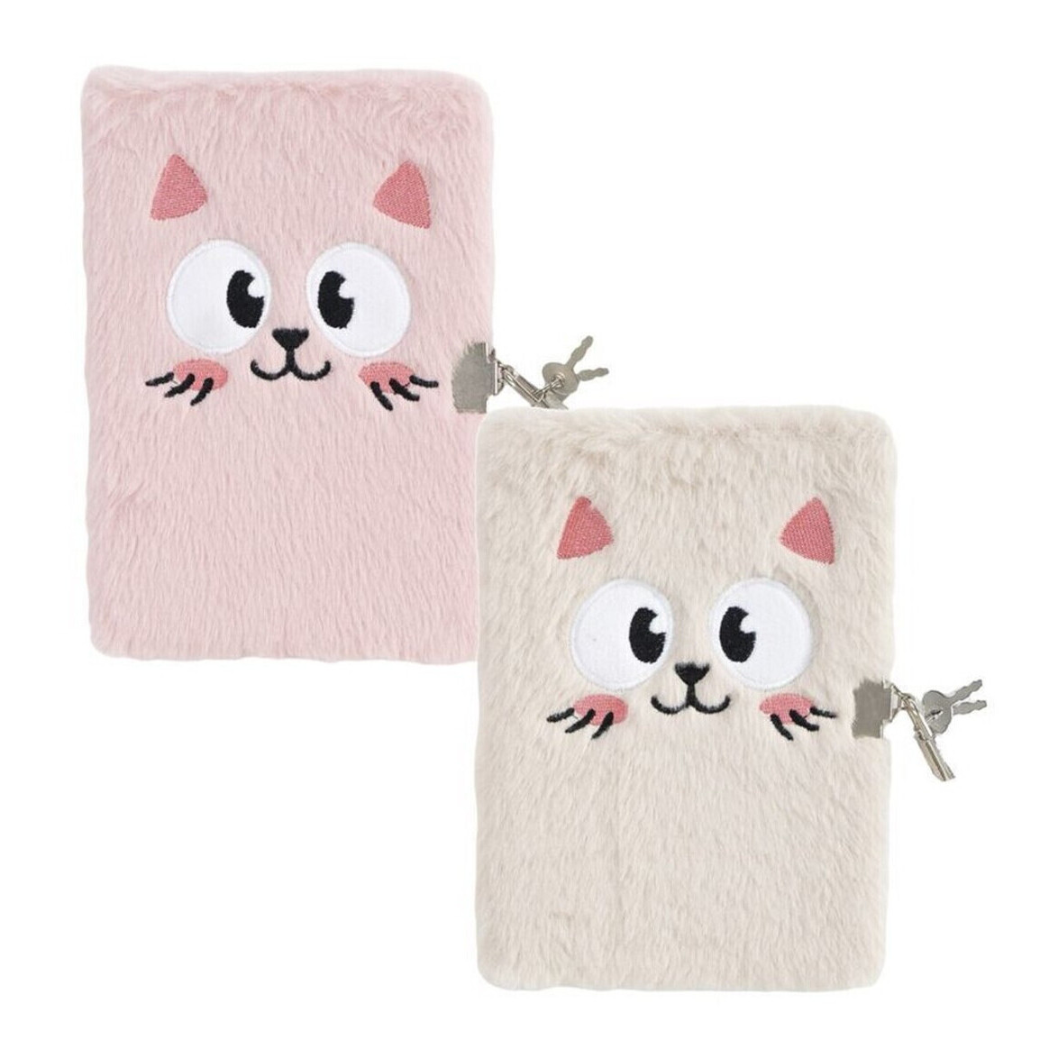 Diario di gatto con lucchetto in peluche 13 x 19 cm - 1 unità