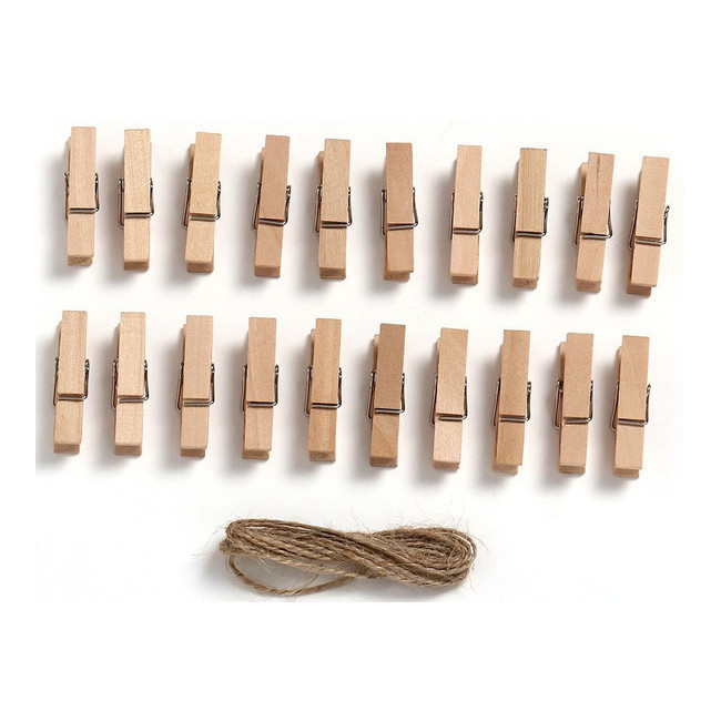 Mollette legno colore naturale da 3,5 cm - 20 unità per 1,50 €