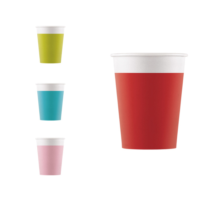 Bicchieri colorati compostabili 200 ml - 8 unità per 2,00 €