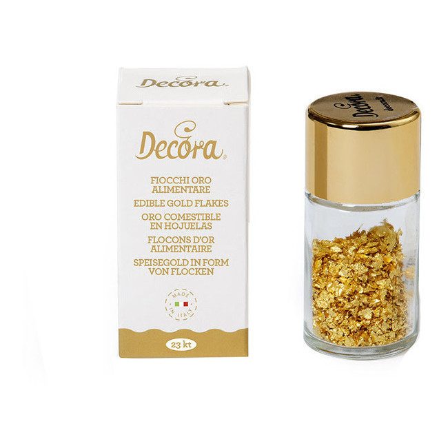 Oro commestibile in fiocchi 23 carati da 0,125 g - Decora per 67,75 €