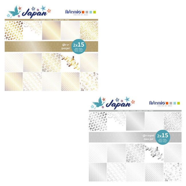 Kit carta scrapbooking Giappone effetto metallizzato - Artemio - 30 fogli  per 19,50 €