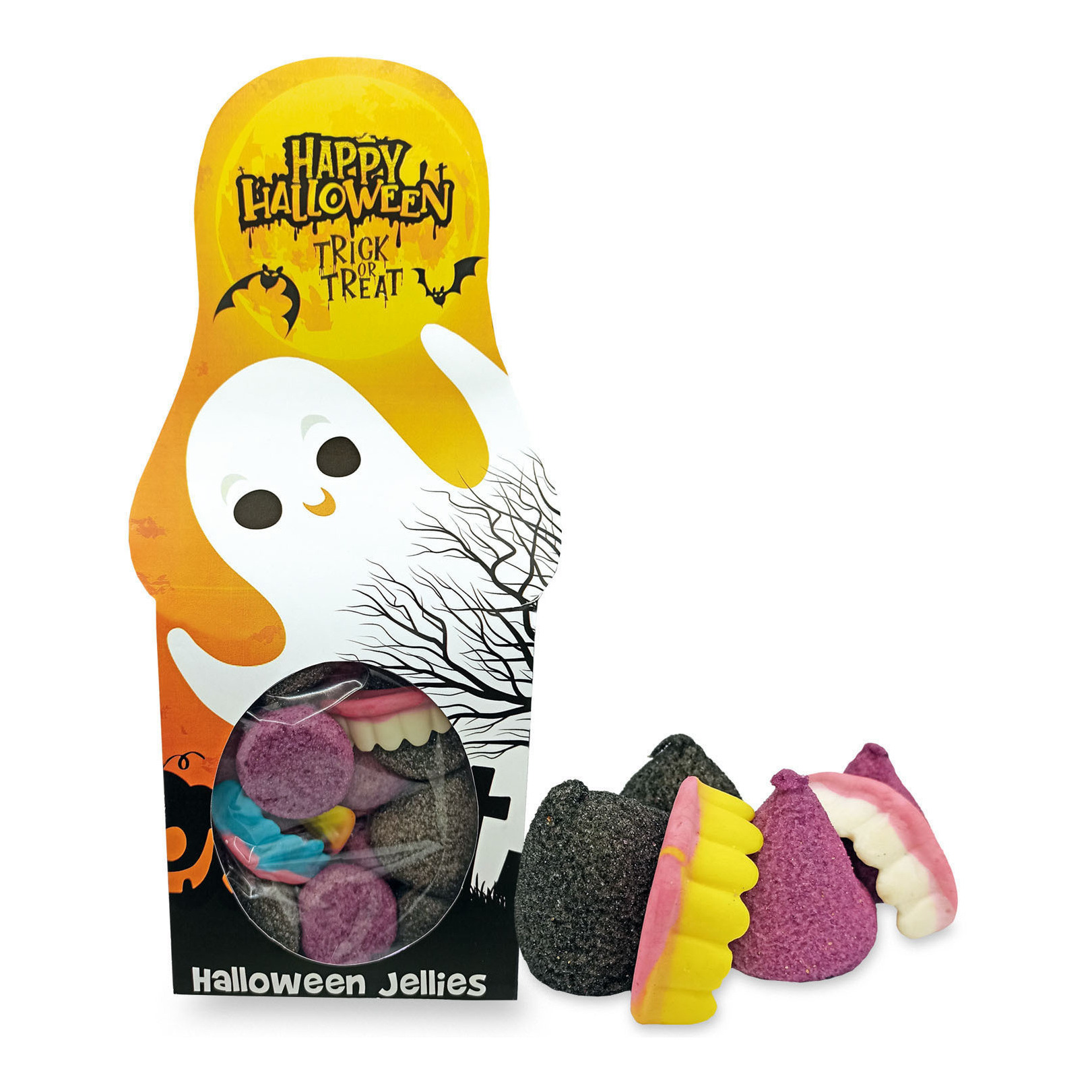 Scatola di caramelle di Halloween con fantasma da 150 gr - 1 unità