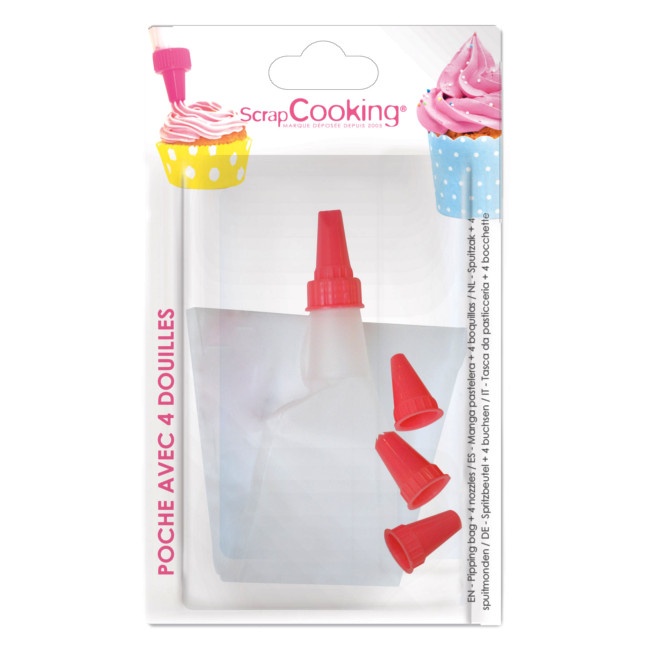 Sac a poche riutilizzabile con beccucci in plastica - Scrapcooking - 5  unità per 5,75 €