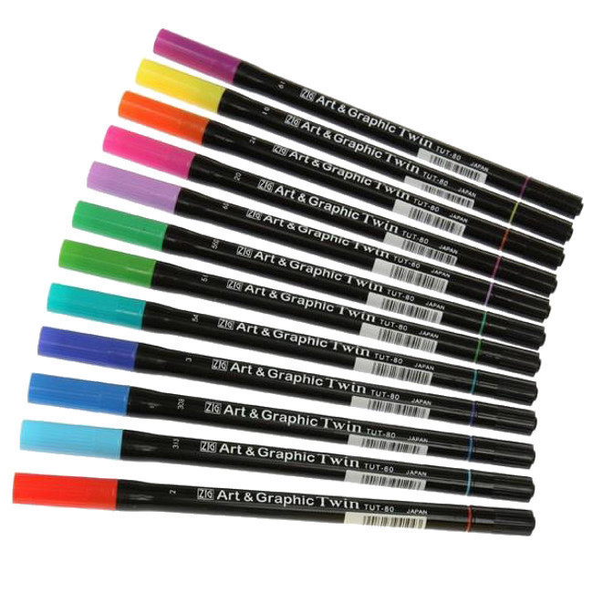 Pennarelli Colorati Sketch Marker Doppia Punta 12Pz