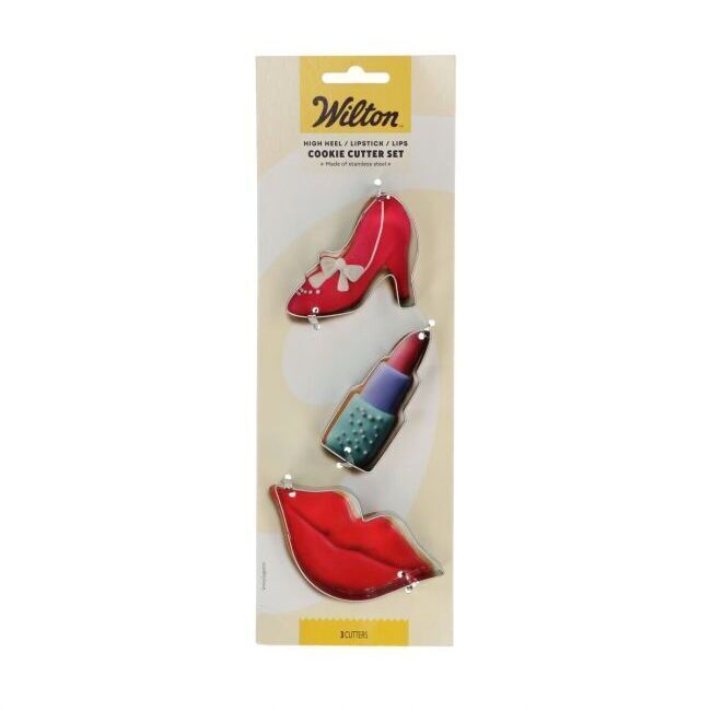 Tagliabiscotti a forma di scarpa, rossetto e labbra - Wilton - 3 pezzi