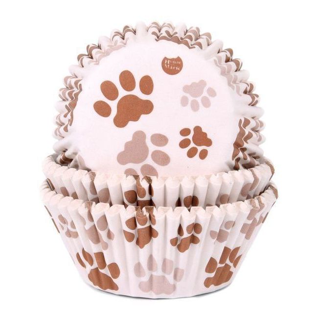 Pirottini cupcake con orme cane marrone - House of Marie - 50 unità per  4,00 €