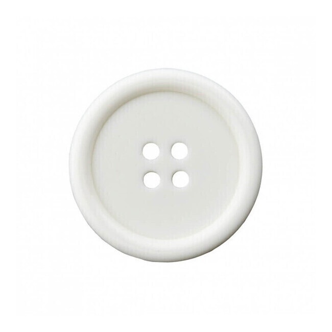 Bottoni bianchi con bordo di 2 cm con quattro fori - Prym - 3 pz