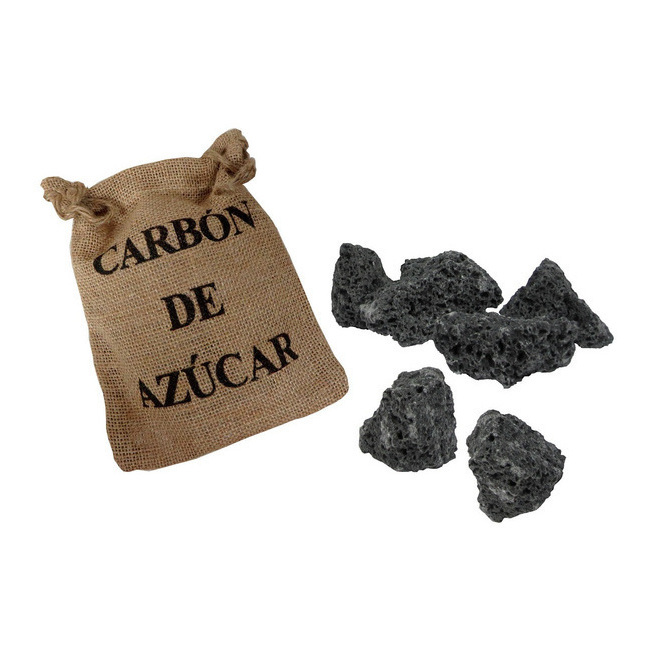 Vista frontal del carbone dolce in sacchetto da 100g en stock