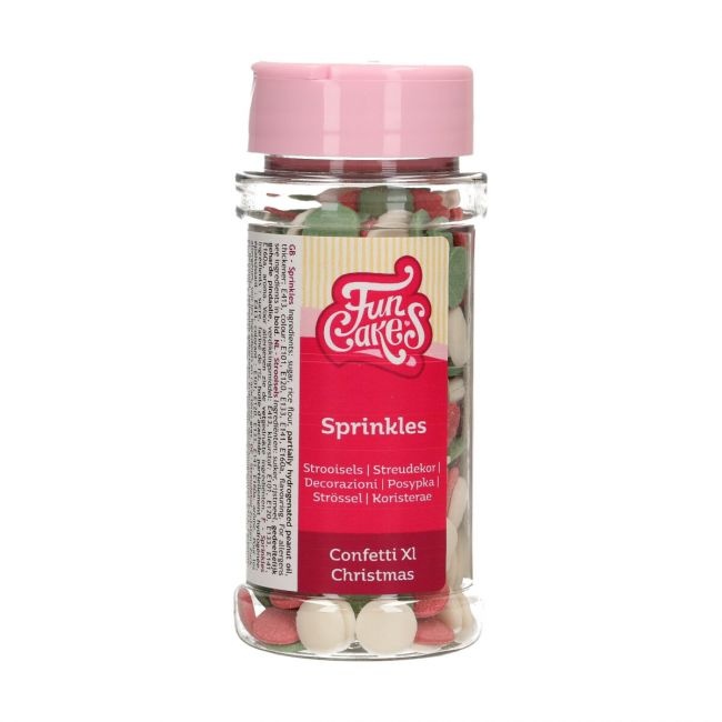Foto detallada de sprinkles maxi coriandoli di Natale da 55 g - FunCakes