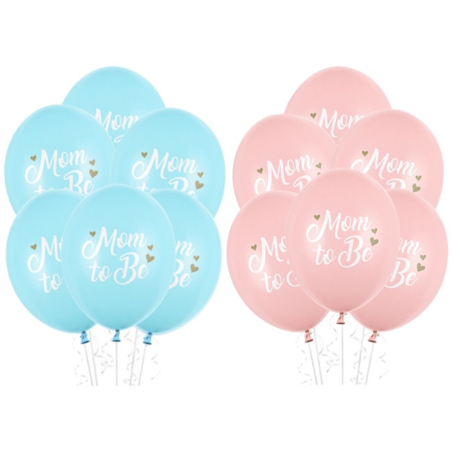 Palloncini in lattice azzurro Mom to be da 30 cm - PartyDeco - 50 unità per  14,50 €