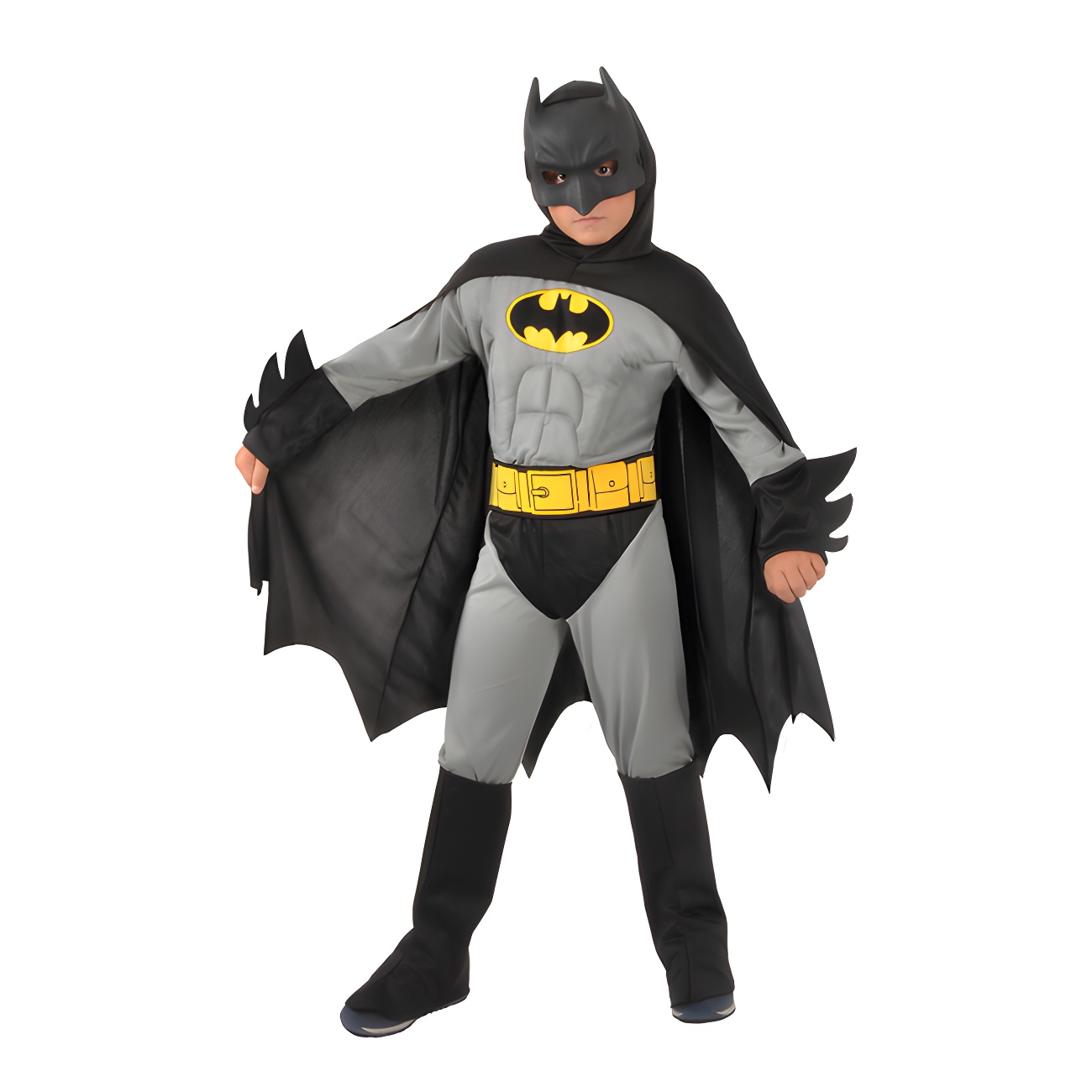Costume Da Supereroe Muscoloso Per Bambini GODITA – Tuta Con Muscoli Finti E Mantello, Taglia 3/4 Anni, Perfetto Per Carnevale E Halloween