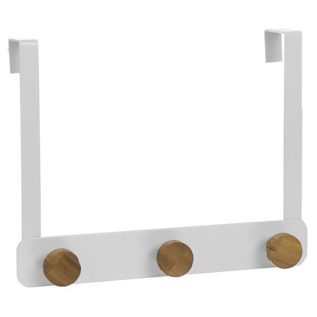 Appendiabiti porta 3 appendini Bamboo bianco - DCasa per 9,25 €