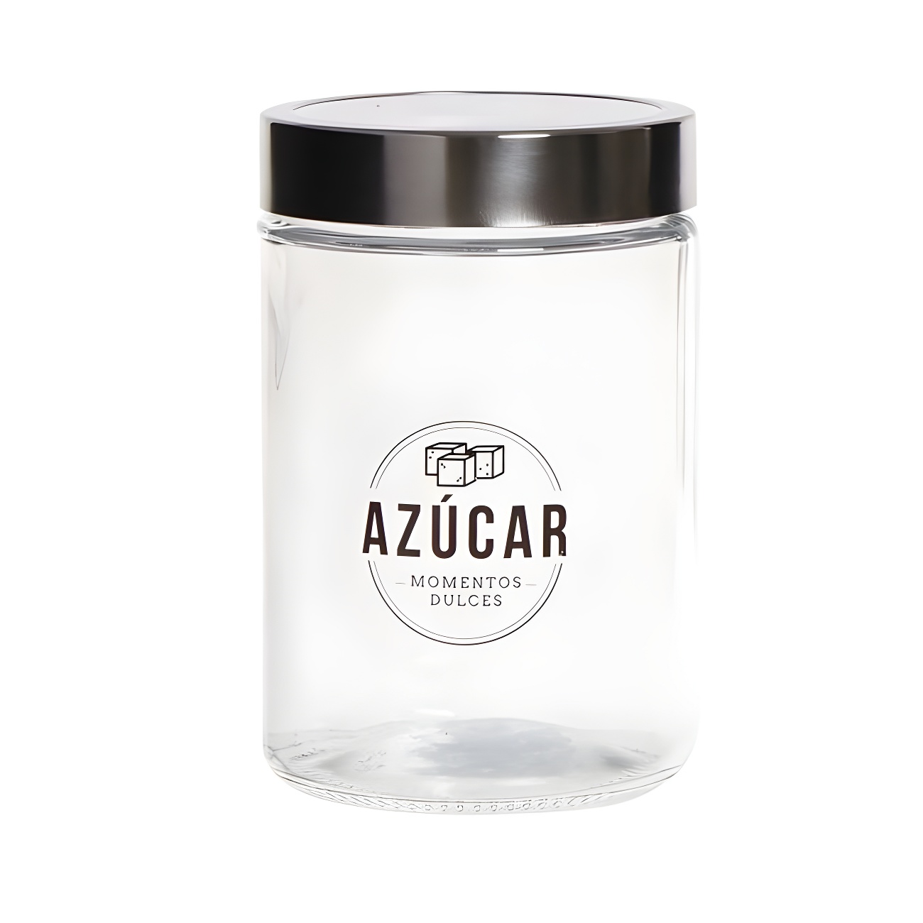 H&H Barattolo In Vetro Per Zucchero 800 Ml - Contenitore Trasparente Elegante Per Cucina - Lavabile In Lavastoviglie - 3