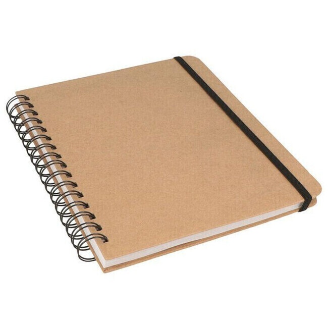 Quaderno rivestito in kraft con anelli ed elastico 80 pagine per 14,75 €