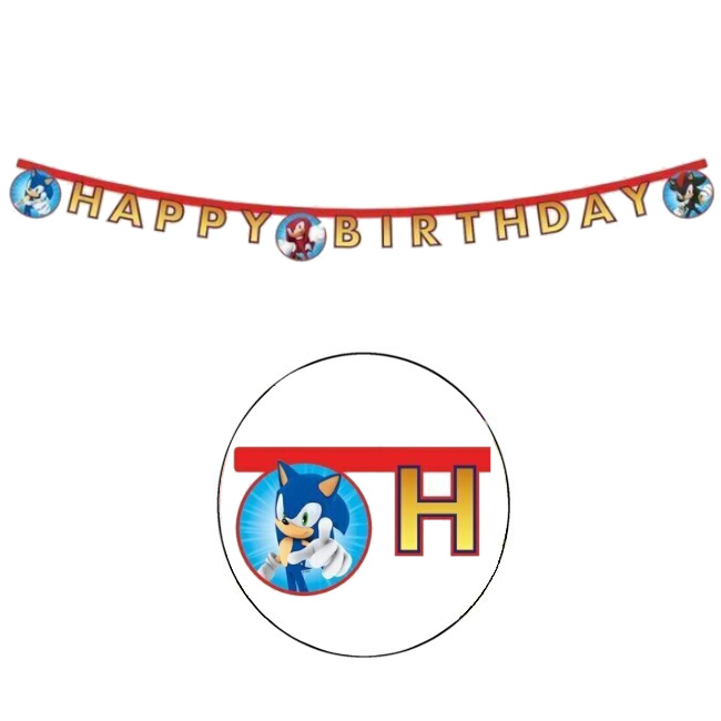 Ghirlanda di buon compleanno di Sonic The Hedgehog per 4,75 €