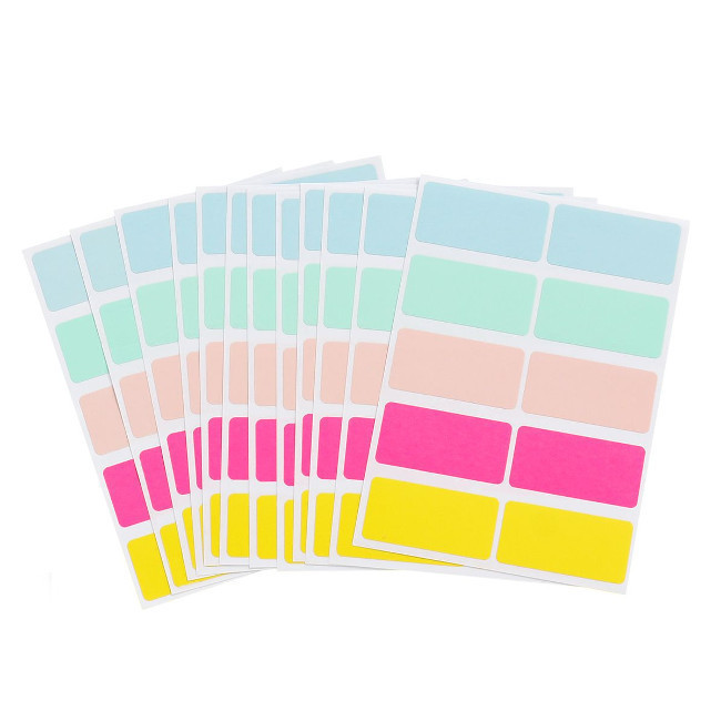 Etichette adesive colorate - 12 fogli per 1,75 €