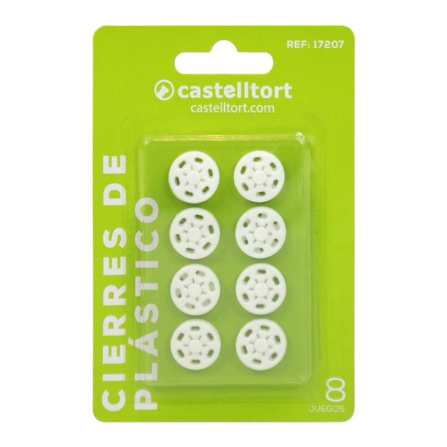 Bottoni a pressione in plastica da 1,5 cm - Castelltort - 8 paia per 3,75 €