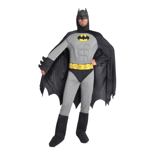 Costume Batman muscoloso grigio da uomo