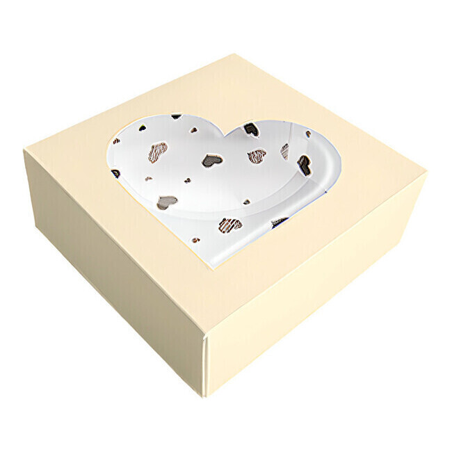 Scatola per biscotti champagne con cuori 20 x 20 cm - 1 pz. per 2,00 €