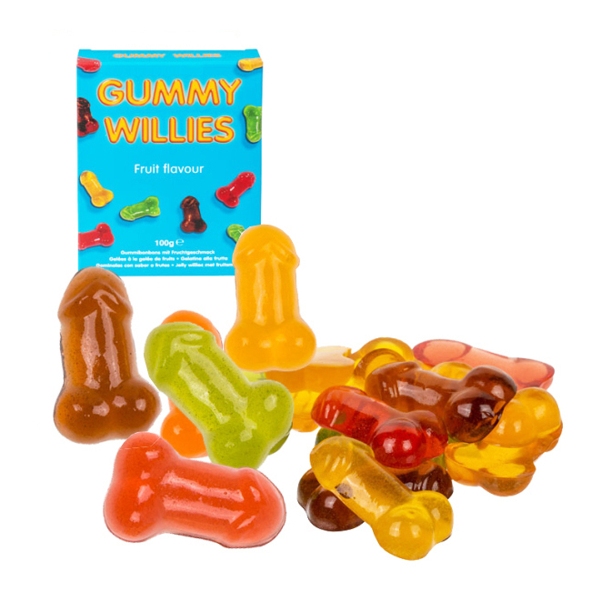 Caramelle gommose a forma di pene al gusto di frutta - Gummy willies - 100  g per 4,50 €