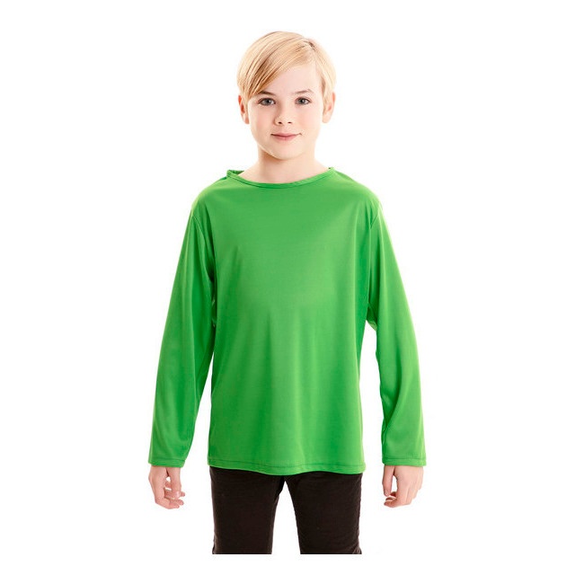 Vista frontal del t-shirt colorata a maniche lunghe infantile en stock
