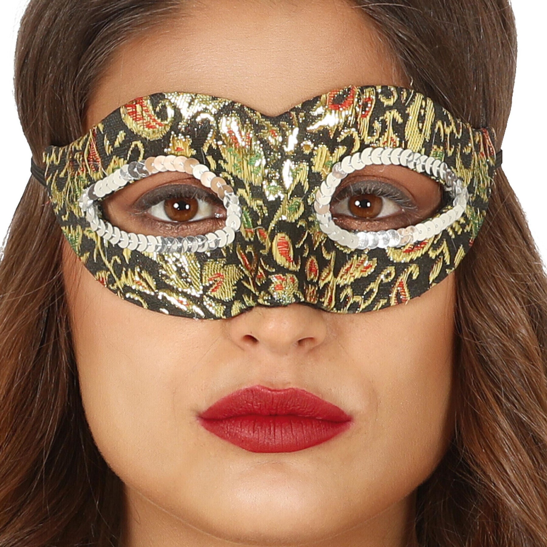 Maschera nera e oro con paillettes per 4,95 €