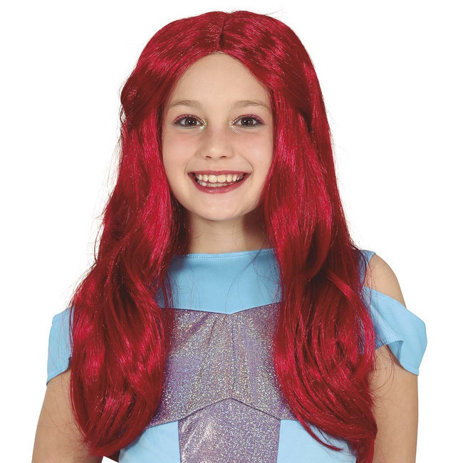 Parrucca lunga di capelli bordeaux per bambini per 14,00 €