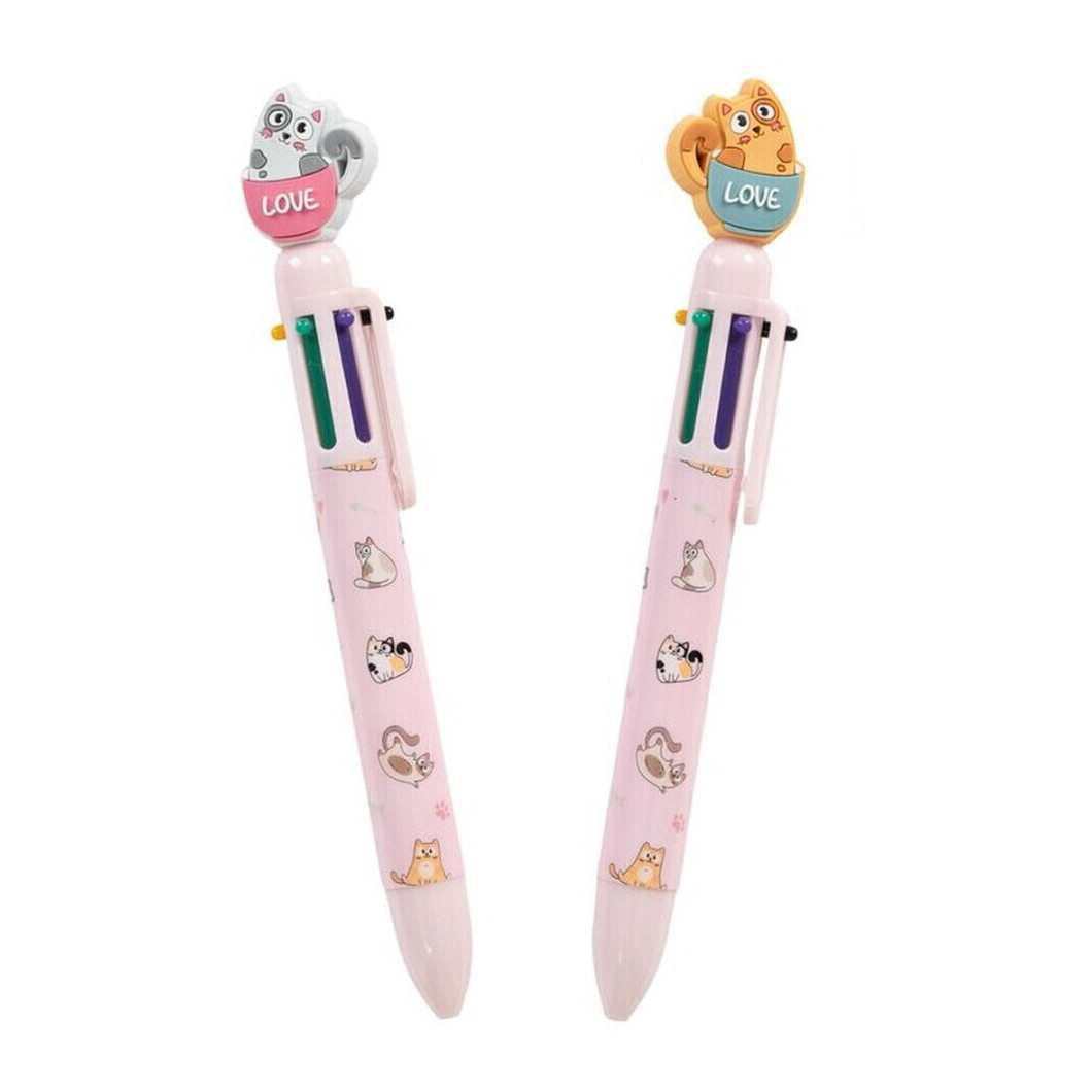 Penna multicolore con gatti - 1 unità