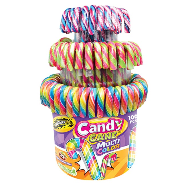 Vista principal del bastoncino di zucchero multicolore - 100 unità