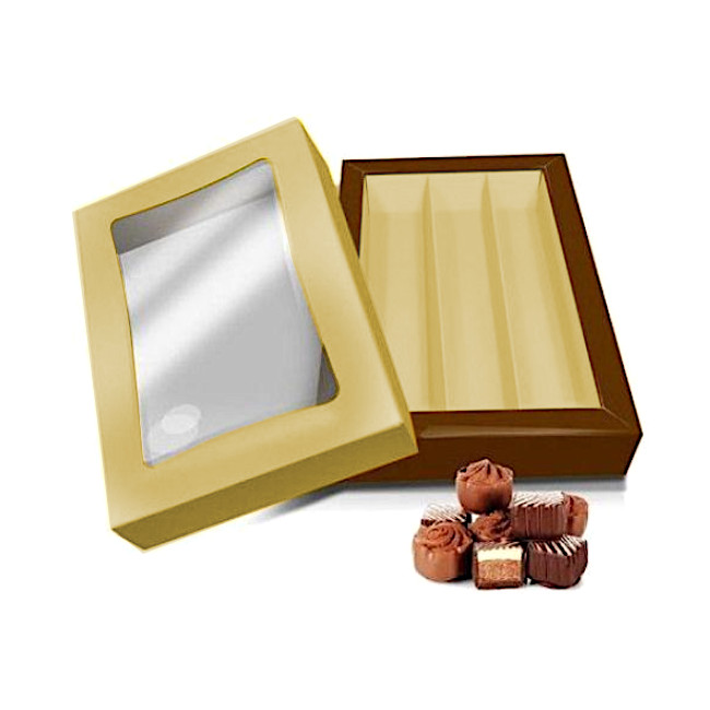 Scatola grande dorata per cioccolatini 21,5 x 14,5 x 3,5 cm - Sweetkolor per  3,00 €